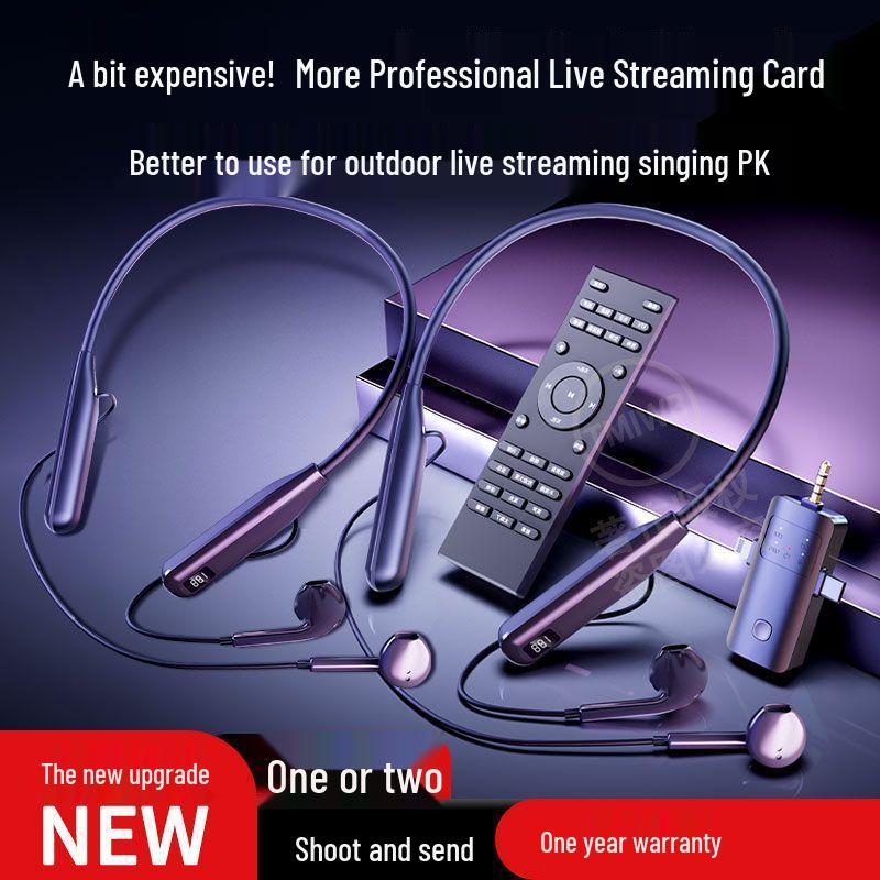All-in-One Wireless Streaming Kit with Neck-Mounted Microphone and Bluetooth Sound Card