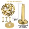 WUTA 100ks Měděné nýty Kůže Měděný nýt Masivní mosaz Trvalé cvočky Spojovací prvky pro kožené uzdečky a rozety, Spojovací prvky, Nýty, Cvočky, Řemesla,
