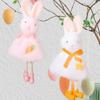 Plush Rabbit Doll Pendant Cute Happy Easter Decoration Easter Long Legs Bunny Doll  Children Gift