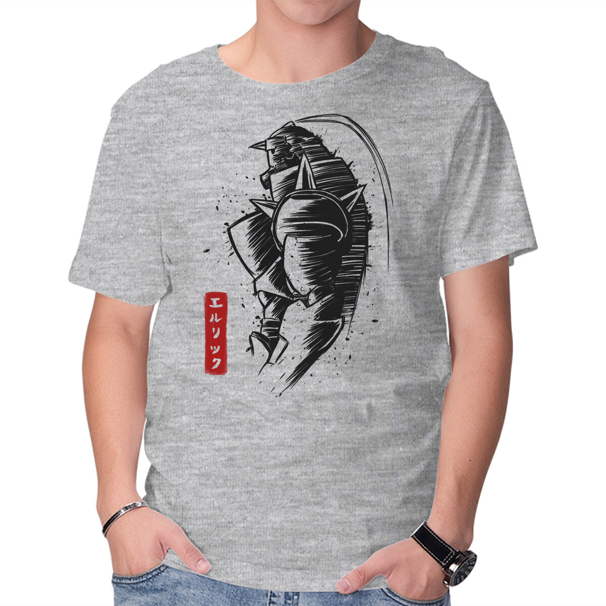 Unisex Crew Neck T-Shirt Full Sketch Graphic Short Sleeve Casual Tee M