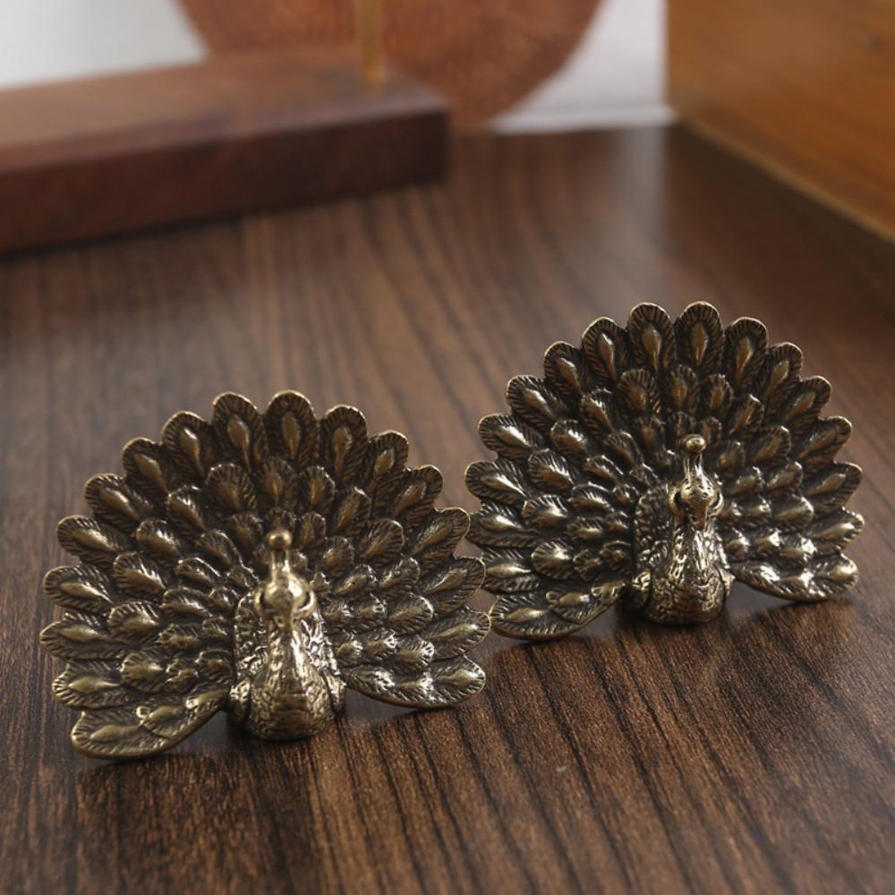 Open Screen Brass Peacock Ornament Brass Home Decoration New Brass Decorative Ornaments  Home