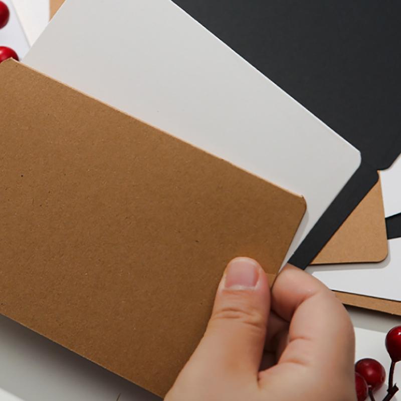 10 Buc. Cartonașe de Felicitare Goale din Hârtie Kraft Pliabile Multifuncționale Cartonaș din Hârtie Rigidă Nuntă Festival Plic Cartonaș de Invitație