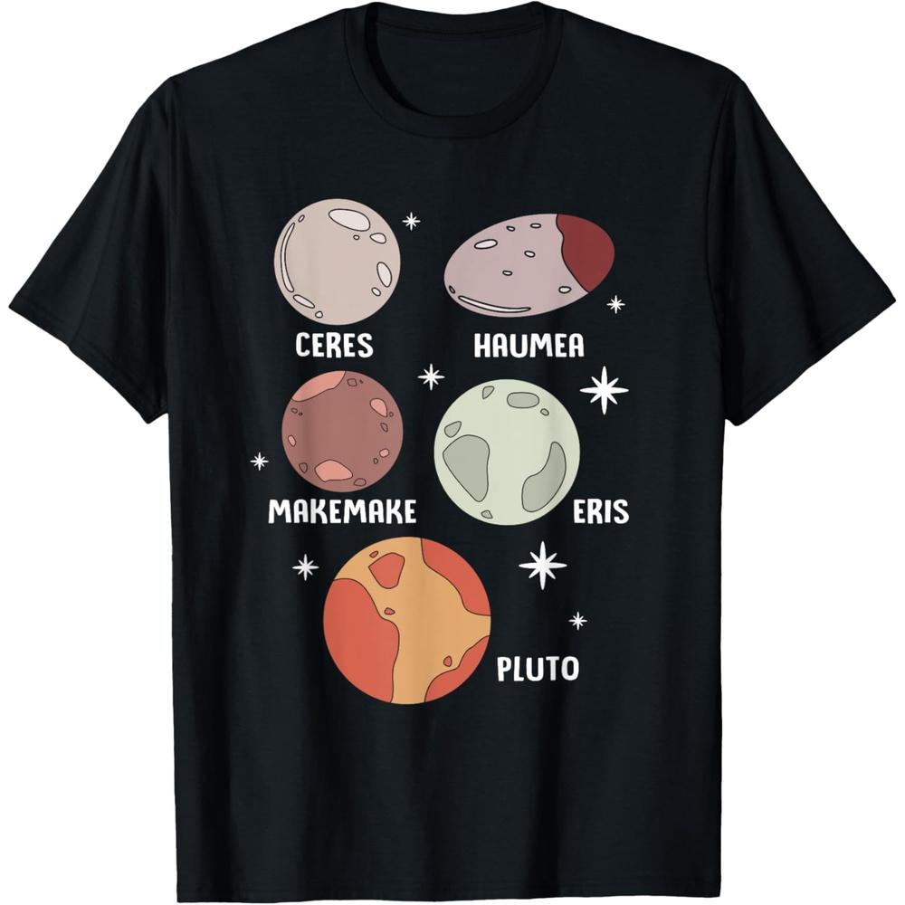 Outer Space Solar System Dwarf Planet For Girls T-Shirt S чёрный