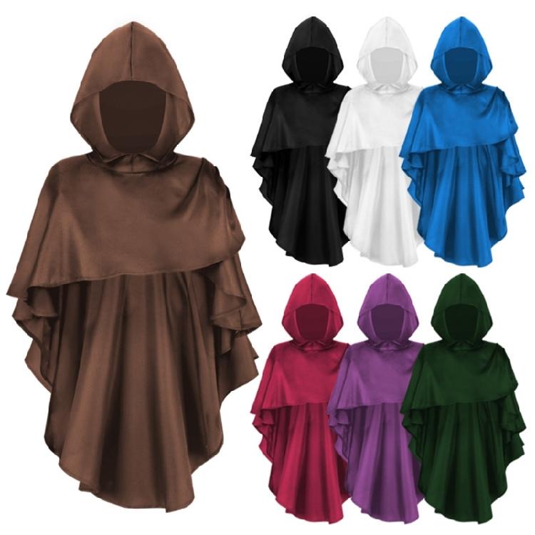 Post Apocalyptic Shawl Scarf Cloak Renaissances Medieval Hooded Scarf Shaman Cowl Halloween Wizard Costumes Women Men