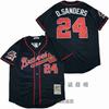 Mens Atlanta Braves Vintage Baseball Jersey 44 Hank Aaron Embroidered Retro MLB Fan Shirt Cotton Blend