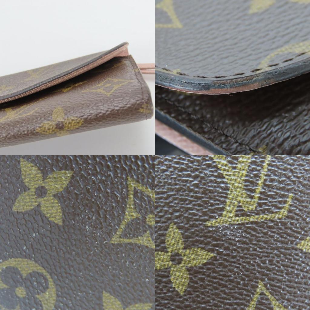 Used LOUIS VUITTON Purse Portefeuille Emily M61289 Monogram Brown Rose valerine Bifold Wallet