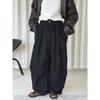 Xu Man Women's Retro Wide-Leg Casual Pants - Solid Color Slimming Style