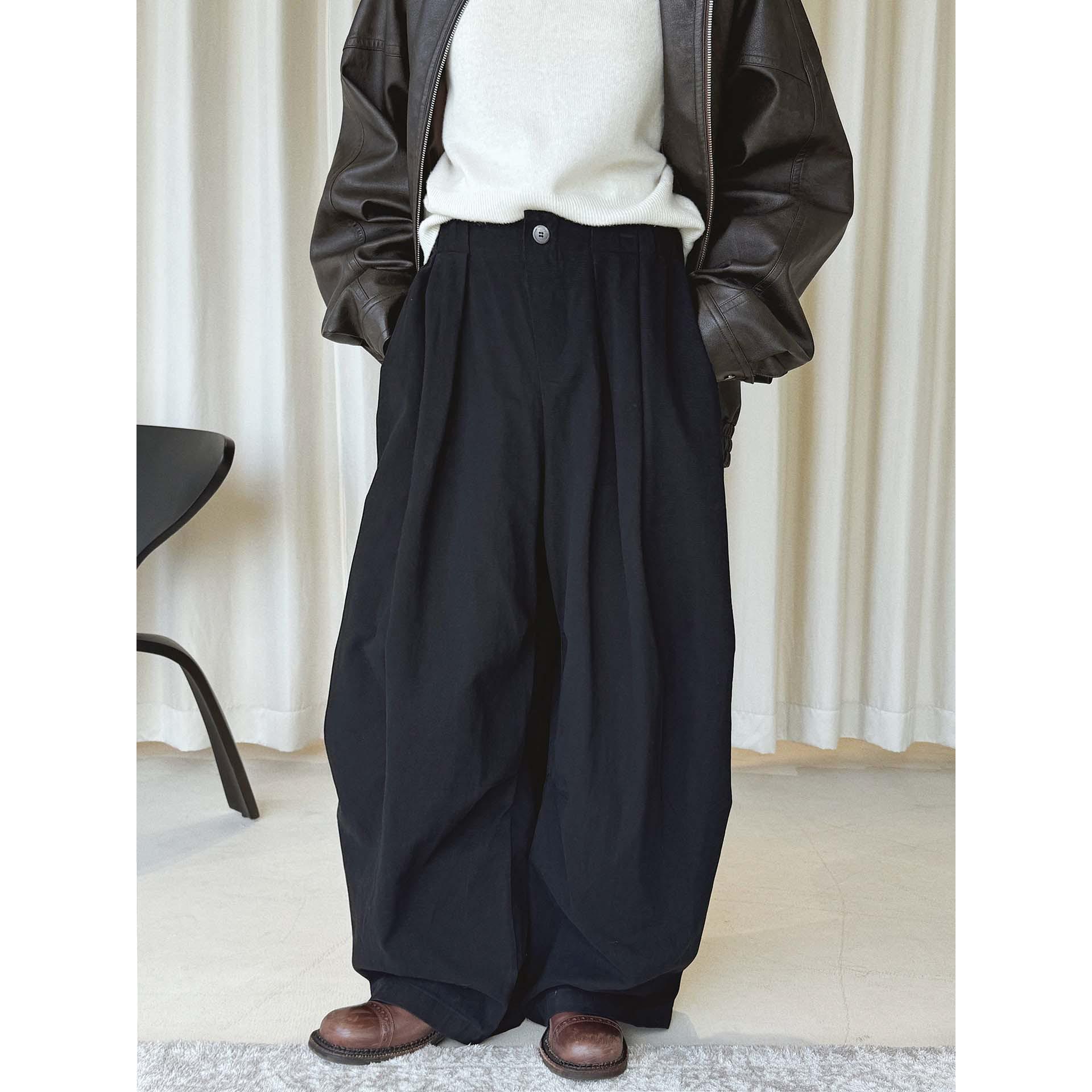 Louvre Spring Japanese Retro Workwear Wide-Leg Pants - Women s Casual Slimming Design One Size
