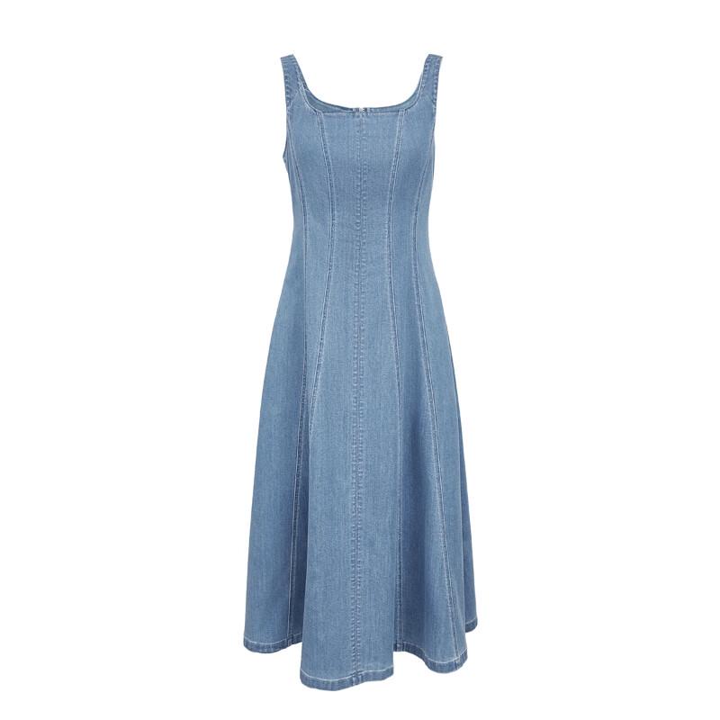 VEROMODA Cotton Blend A-Line Denim Vest Dress