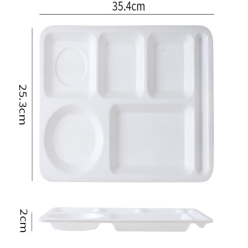 ZISIZ 3-Compartment Melamine Fast Food Tray