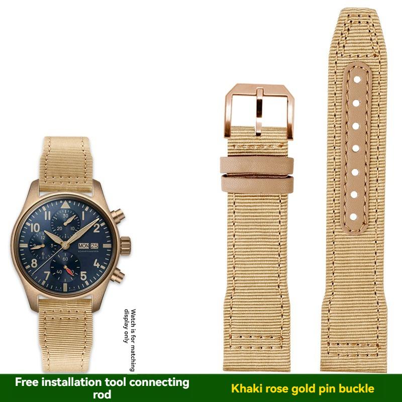 Voor IWC pilot Mark XVIII Spitfire Portugal serie outdoor sporten nylon canvas horlogeband voor heren 20 21 22MM