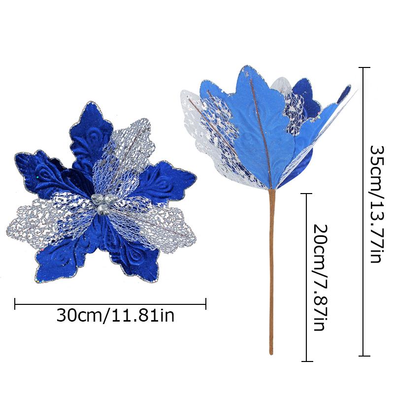 Simulated Flower Glitter Sequin Christmas Home Party Multiple Colors Unique Decorative Accessories