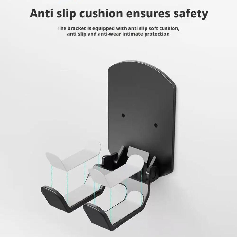 Wall Mounted Foldable Headphone Stand Space Saving Hole-Free Installation Gaming Headset Bracket Silicone Non-Slip Pad Universal