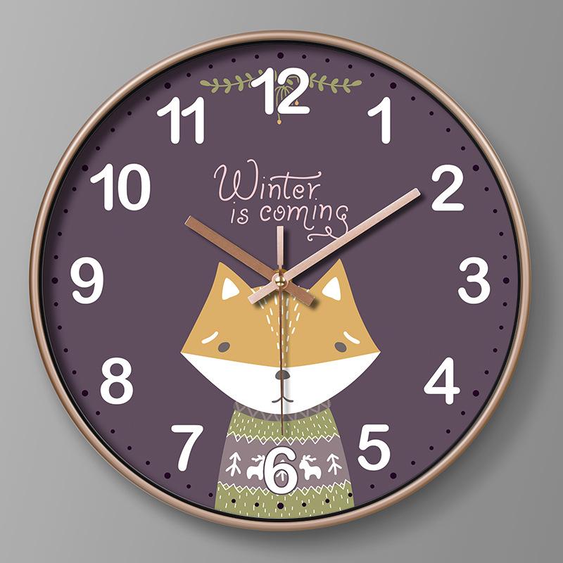 Children's Room Clock Cartoon Wall Clock Creative Clock Wall Hanging Home Living Room Quartz Clock 25CM