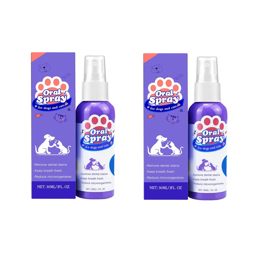 30ML  Pet Oral Care Spray For Dogs & Cats - Teeth Cleaning,  Breath Eliminator & Tartar Remover