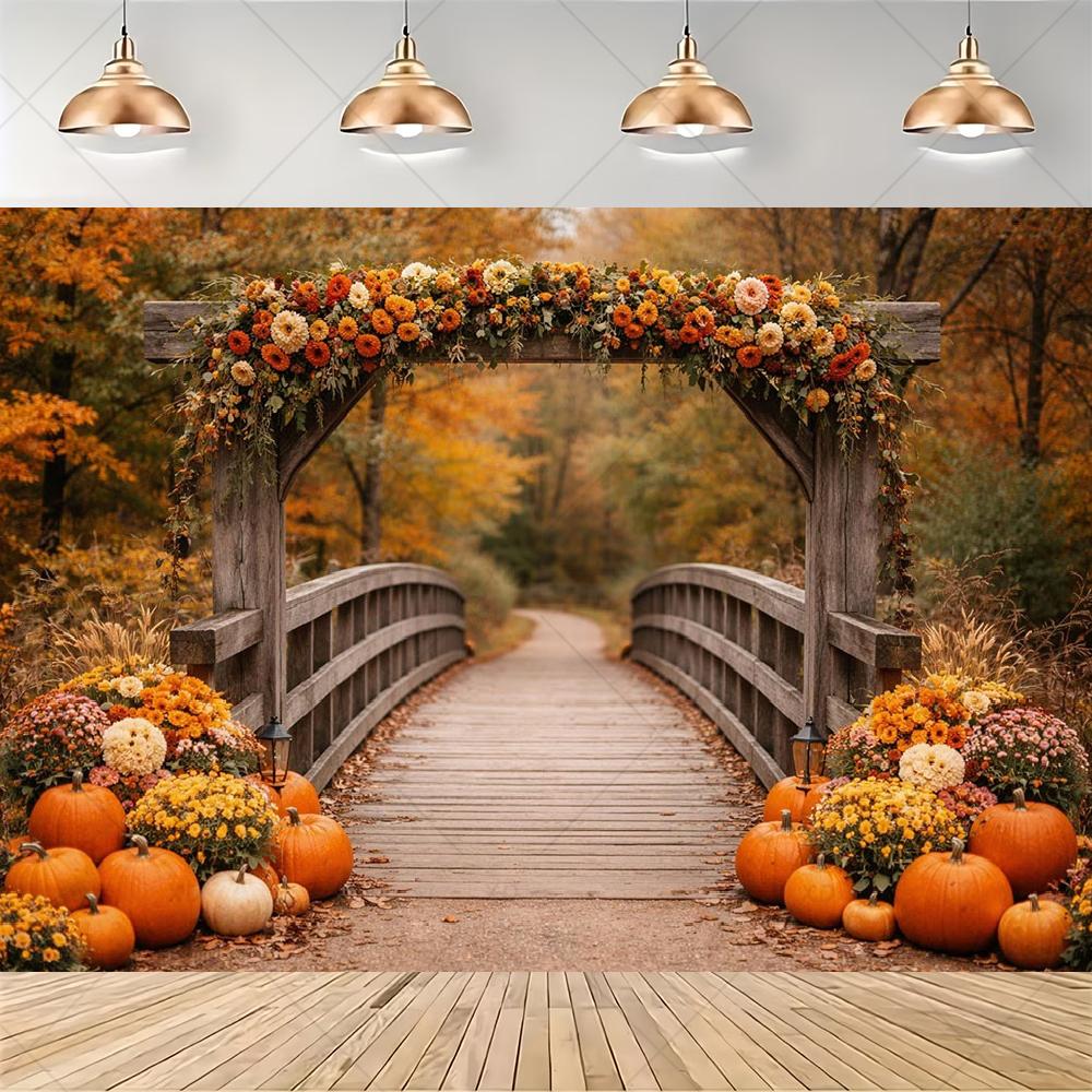 Autumn pumpkin themed backdrop, harvest festival decoration, baby shower background, photo booth backdrop4890