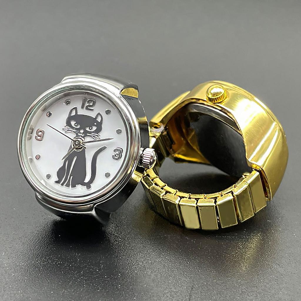 Ring Watch Fashion Square Ring Shape Watch Personality Creative Retro Style Ring Electronic Watch