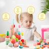 Children Wooden Stacked Building Block Montessori Early Education Colorful Stacked Stone Building Block Stacked Music Stone Toys