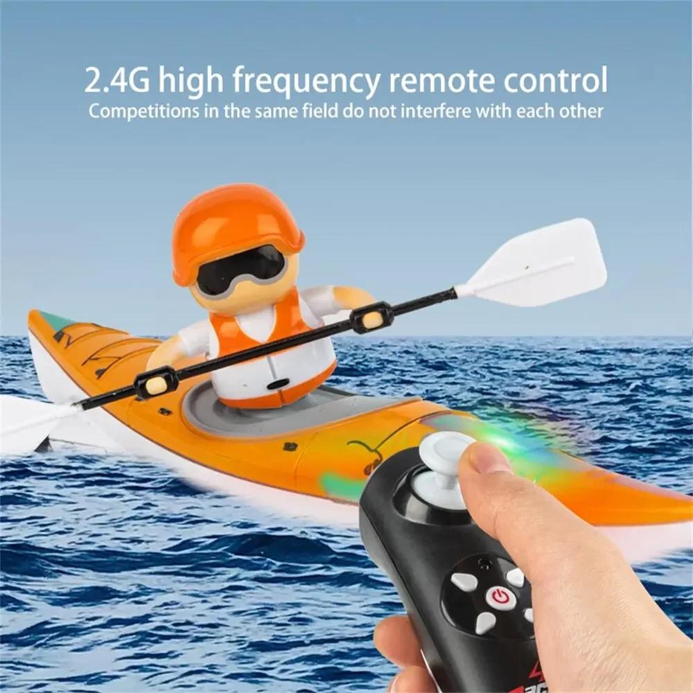 Non-Toxic Rc Boat Paddling Kayak Racing Remote Control Speedboat Water Battle Ship Game Summer Outdoor Children'S Toys For Kids Children Gifts