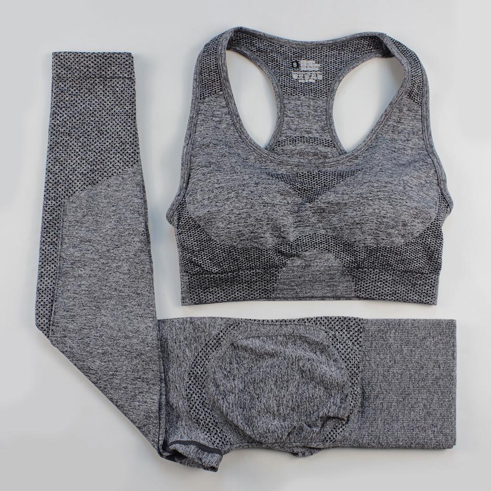 European & American Women's Butt-Lifting Seamless High-Waisted Yoga Pants & Bra Set