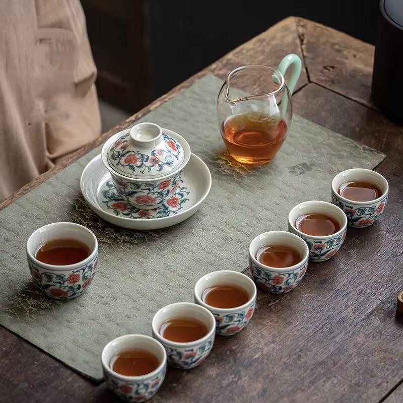 Antique Blue And White Tea Set, Ceramic Cover Bowl, Master Cup, Retro Household Zen Tea Brewer, Large Set Of Gift Boxes.