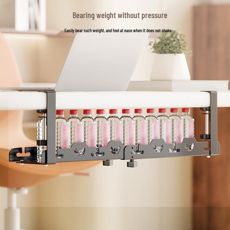 Retractable No-Drill Cable Organizer & Under-Desk Wire Management Rack