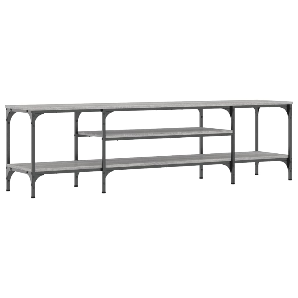 TV Cabinet Gray Sonoma 161 x 35 x 45 cm Particleboard & Iron