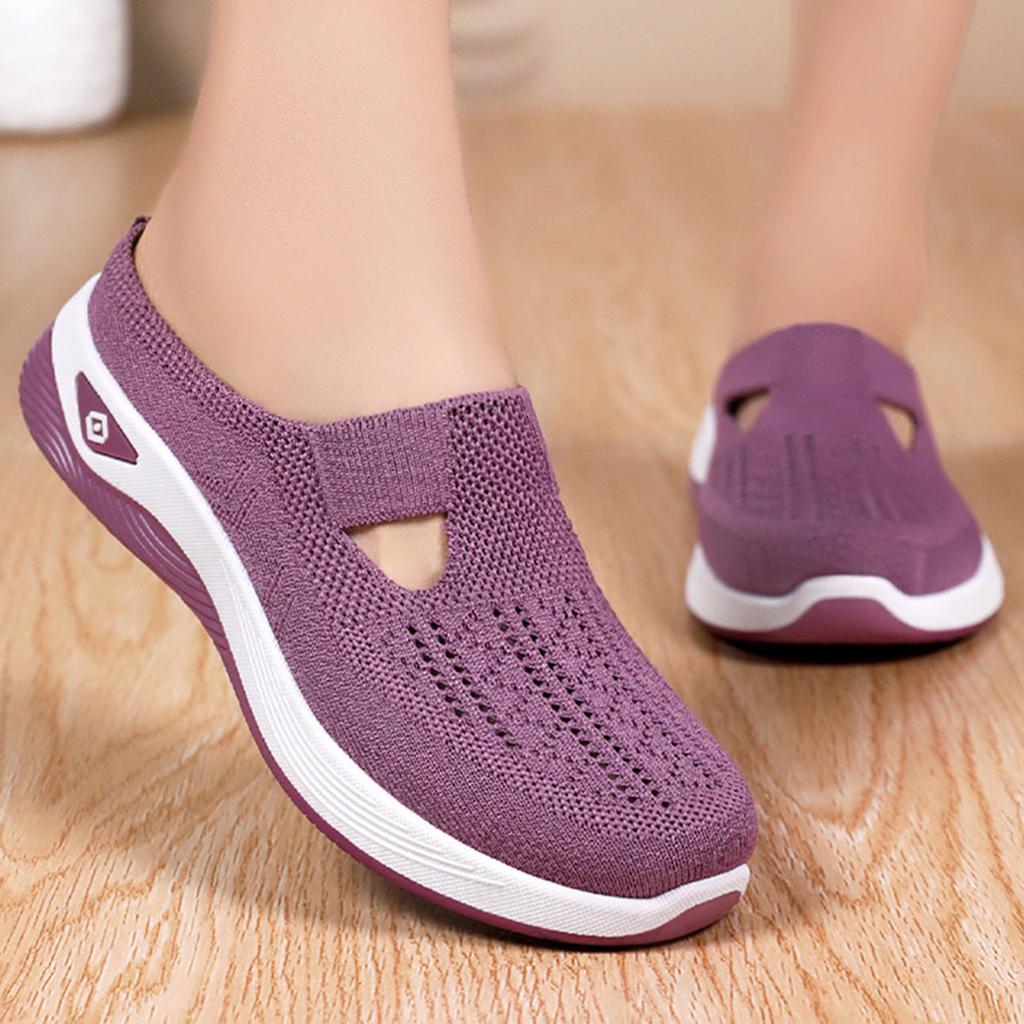 Ausgehöhlte Damen-Mesh-Schuhe, flache, atmungsaktive Schuhe
