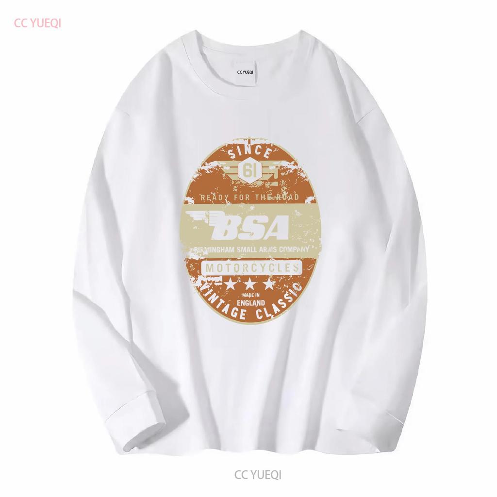 Licensed B S A Motorcycles Birmingham Small Arms Co BIG TALL 3XL 5XL T Shirt long or short sleeves vintage Washed homme