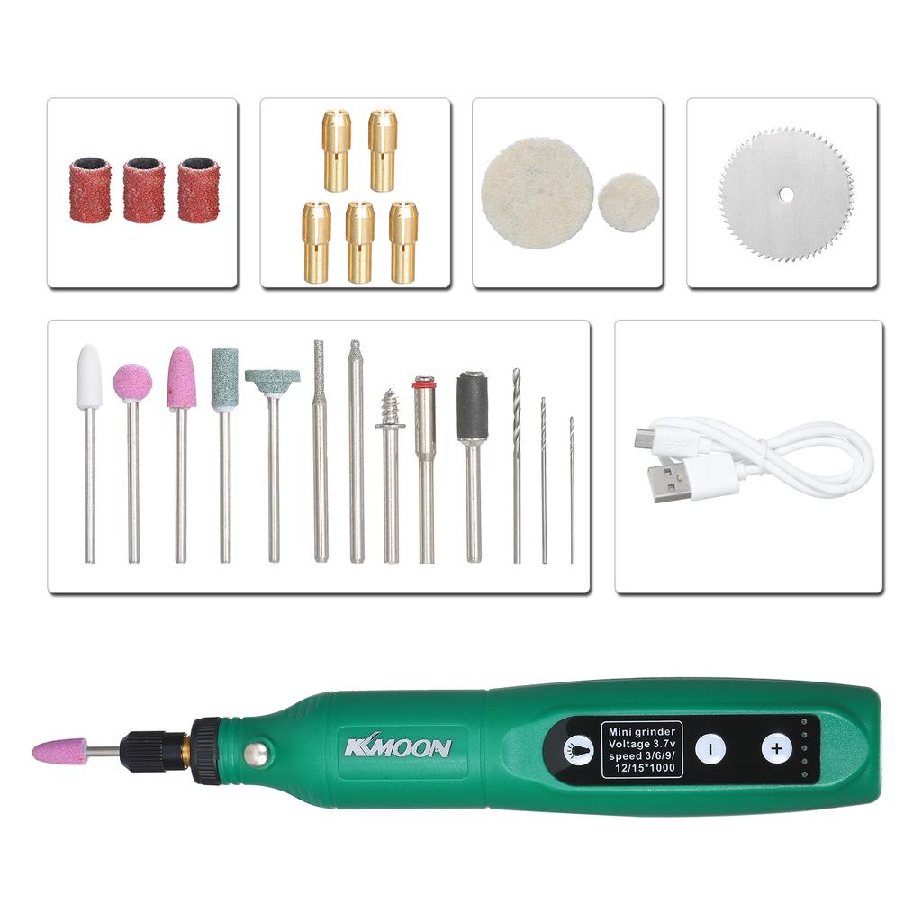5-Speed Speed Speed Adjustment Mini Electric Grinder Tool Set USB Charging Grinding Machine for