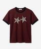 UNDEROFF Essential Standard Short Sleeve Ringer T-Shirt Vintage Star Burgundy