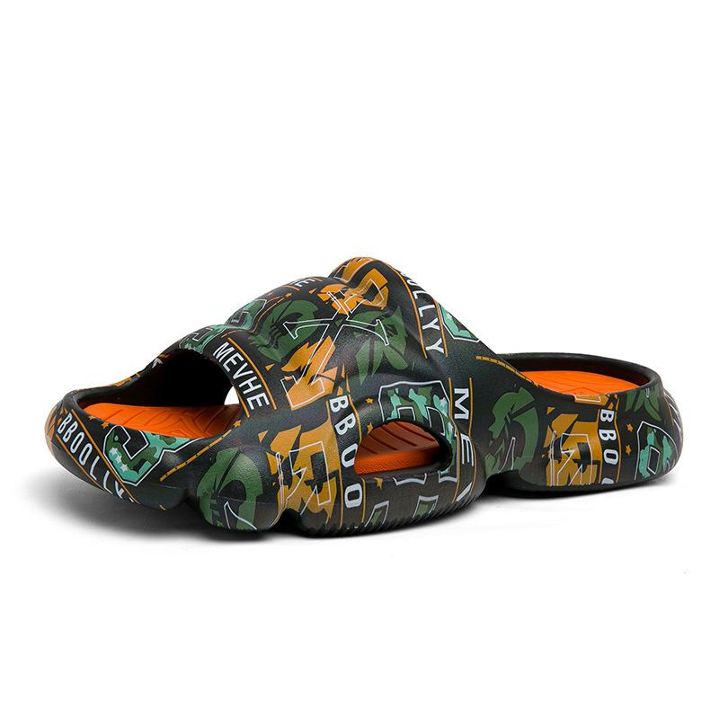 

Fashion and leisure, one foot garden shoes, two inside and outside, home open-toed men s drag, summer breathable two-color one-word drag 39