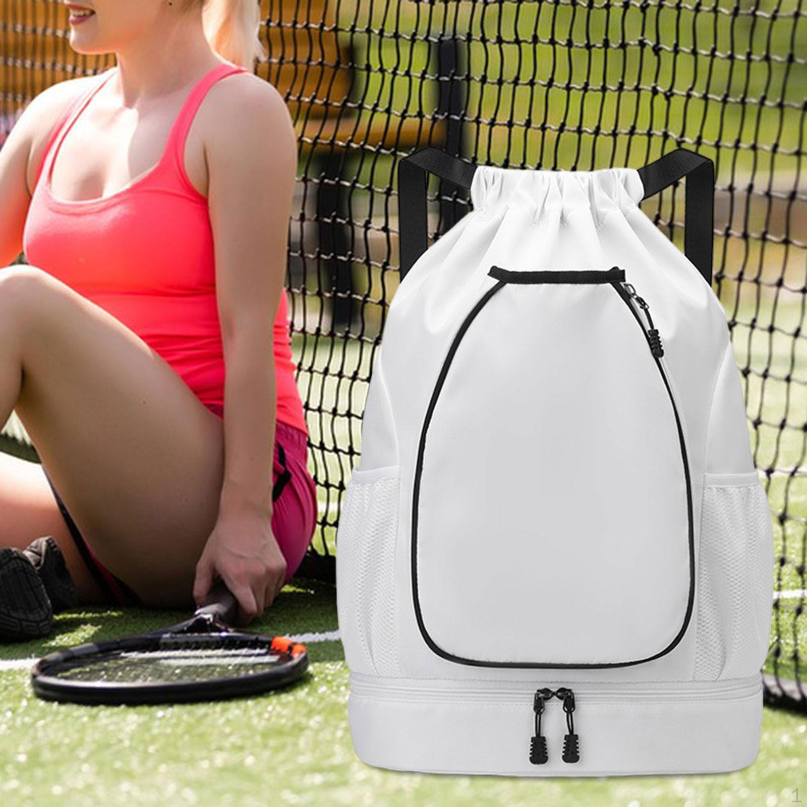 

Back Bag of Backpack Tennis Gym with Shoe Compartment Badminton for Pickleball Squaque белый