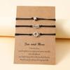3Pcs Friend Card Bracelet European and American Creative Alloy for Sun Moon Star Circle Woven Bracelet Fashion Jewel