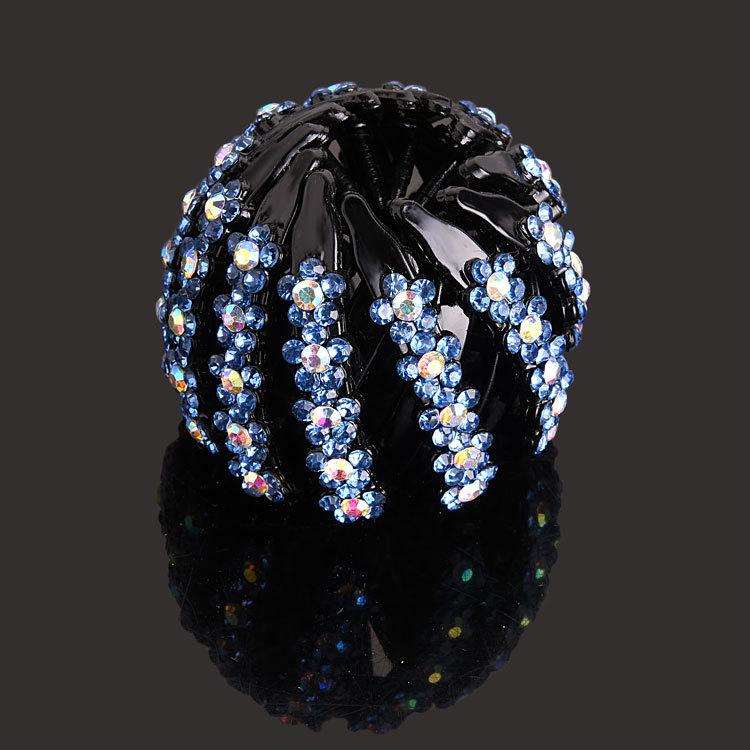 "Elegant Rhinestone Hair Clip & Ponytail Holder - Bird's Nest Design"