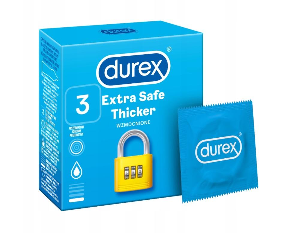 Durex Extra Safe Durable Latex Condoms, 3-Pack, Enhanced Security and Comfort