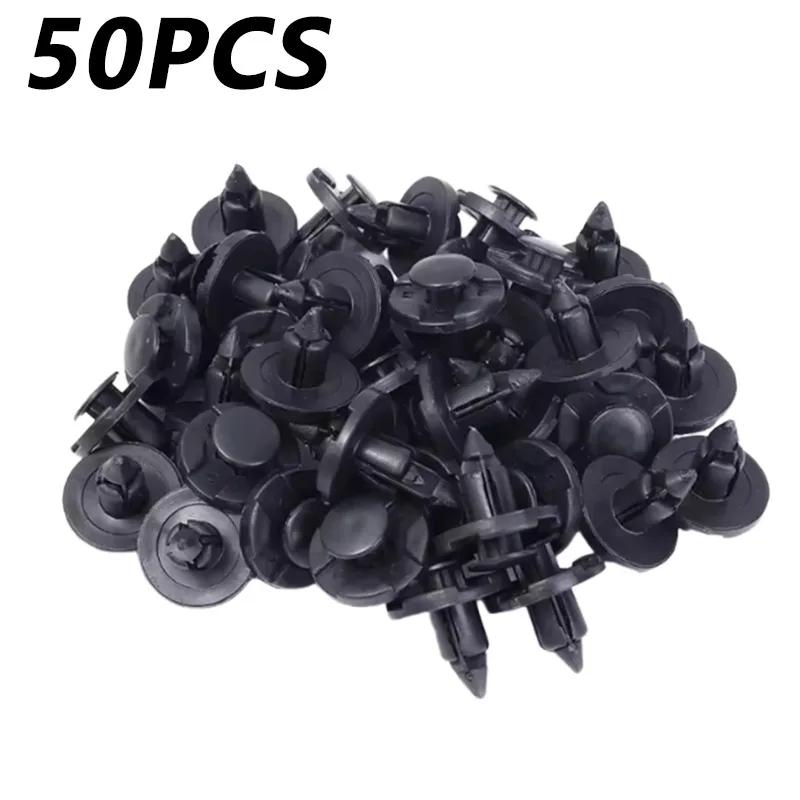 Nýtový držák podběhu, Klip, Spona, Upevňovací prvek, Zatlačovací typ, PP plastový klip na obložení pro upevnění karoserie, 100 ks, 8 mm, černý, nárazník auta