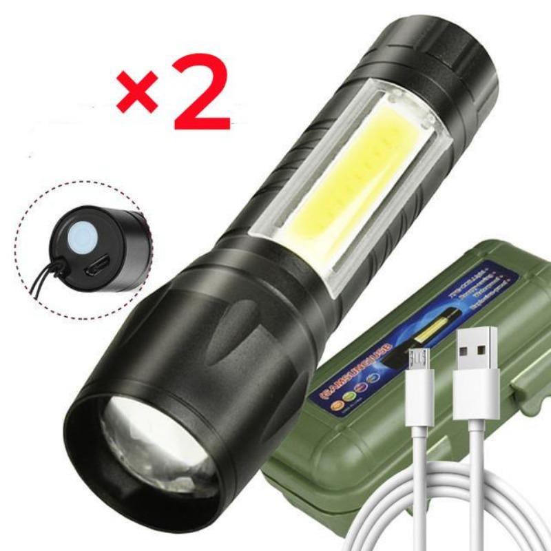 Portable Rechargeable Zoom LED Flashlight Flash Light Torch Lantern 3 Lighting Modes Camping Light Mini Led Flashlight