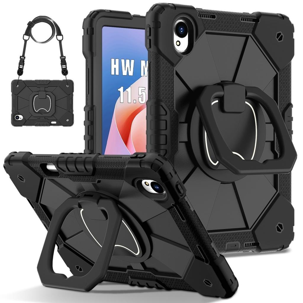 Para Huawei MatePad 11.5 S. Suporte de proteção resistente com rotação de 360° TPU+PC 3 em 1, capa anti-choque para tablets e PC