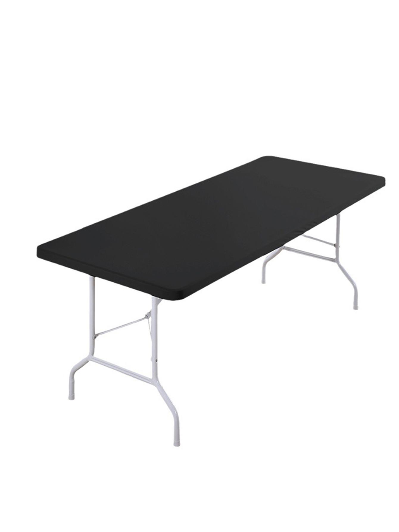 

1 шт. Элегантная водонепроницаемая стрейч-накидка на стол, Прочный полиэстер, Ручная работа - Идеально подходит для свадеб, банкетов, праздничных вечеринок, Однотонная 120x58cm чёрный