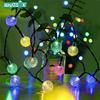 LED Solar String Lights Outdoor Waterproof Bubble Beads Fairy String Light 8 Modes Garden Wedding Party Christmas Decoration