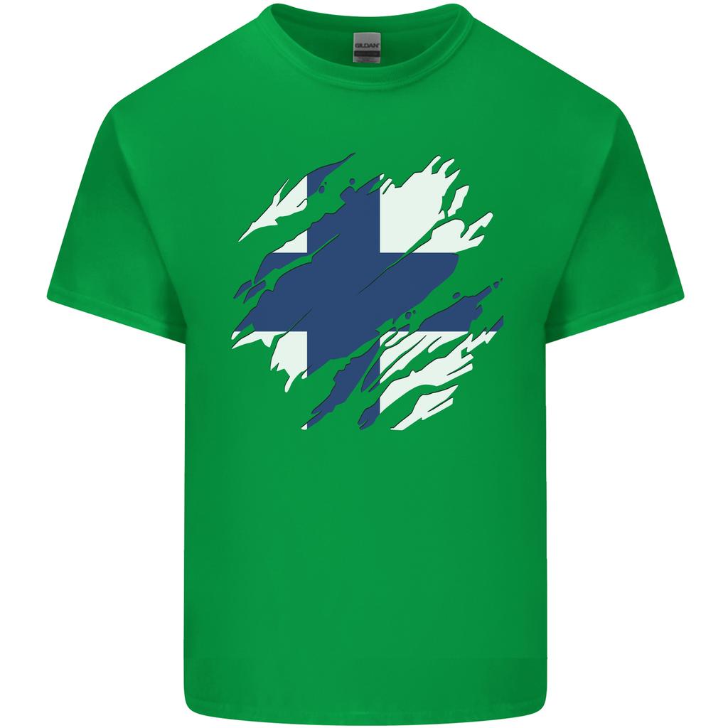 Torn Finland Flag Finnish Day Football Unisexs Light Cotton TShirt