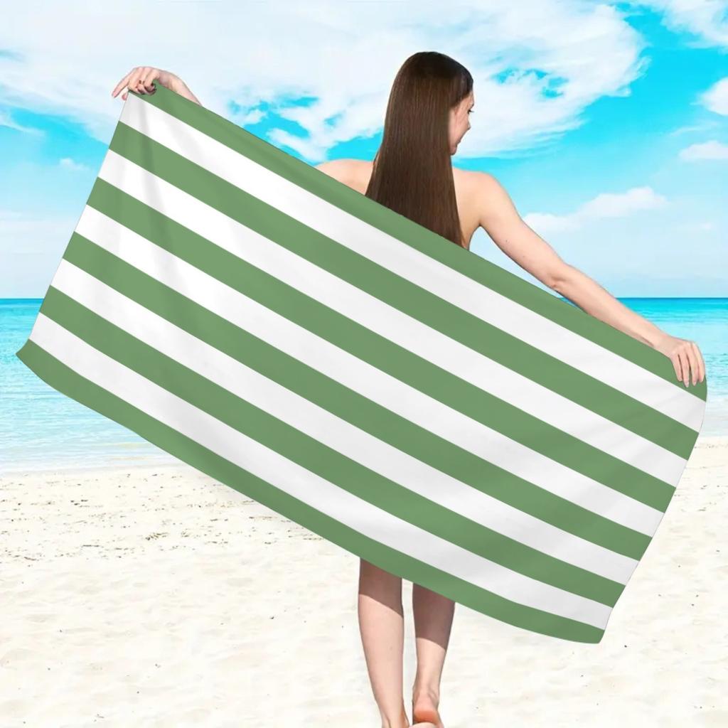 Striped Beach Towel Microfiber Quick-Drying Absorbent Beach Towel Striped Beach Towel
