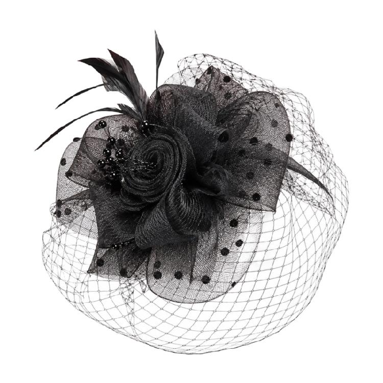 Women's Formal Fascinator Headpiece with Mesh Net Feather Detail Tea Party Styling for Wedding Guest Looks and Parties