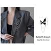 Black Butterfly Chain Tassel Brooches For Women Unisex Suit Sweater Corsage Badge Pins Clothes Accessories Party Wedding Gifts