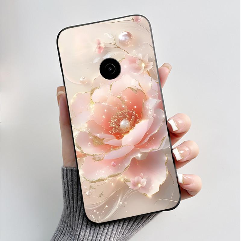 Θήκη Κινητού με Σχέδιο Για Nokia 110 4G 2023 Fundas Coque Μαύρο Κάλυμμα από Μαλακή Σιλικόνη Χαριτωμένο Κάλυμμα με Σχέδιο Λουλουδιών Καρτούν Capa