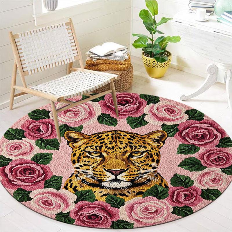 Feltanimals Round Area Rug,Carpet Rug for Living Room Bedroom Sofa Playroom Decor,Non-slip Floor Mat