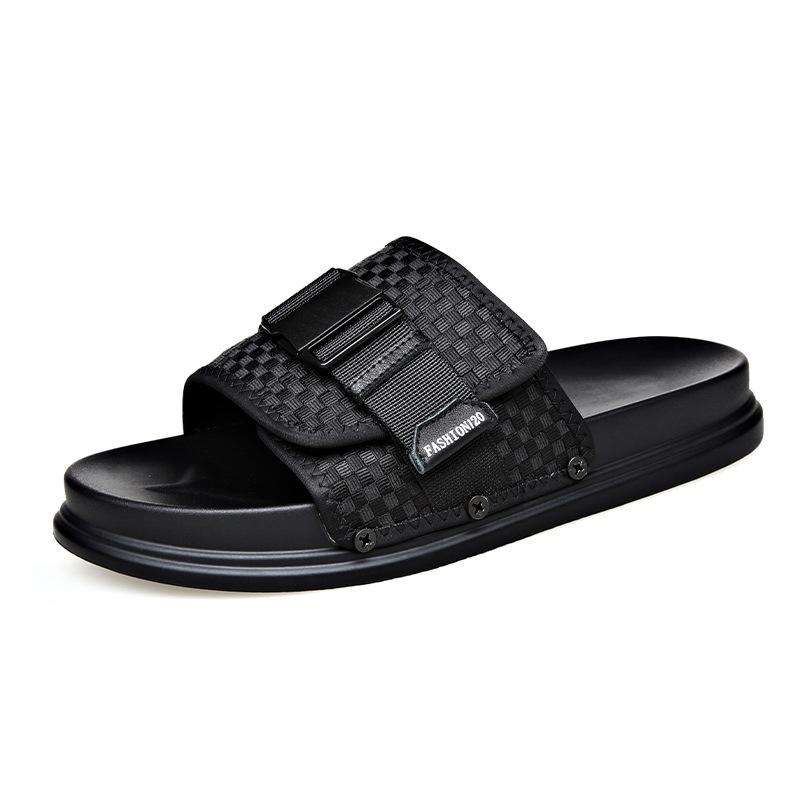 2025 Summer New Slippers for Men Causal Black Soft Sole Breathable Flip Flops Male High Quality Beach Slipper Shoe