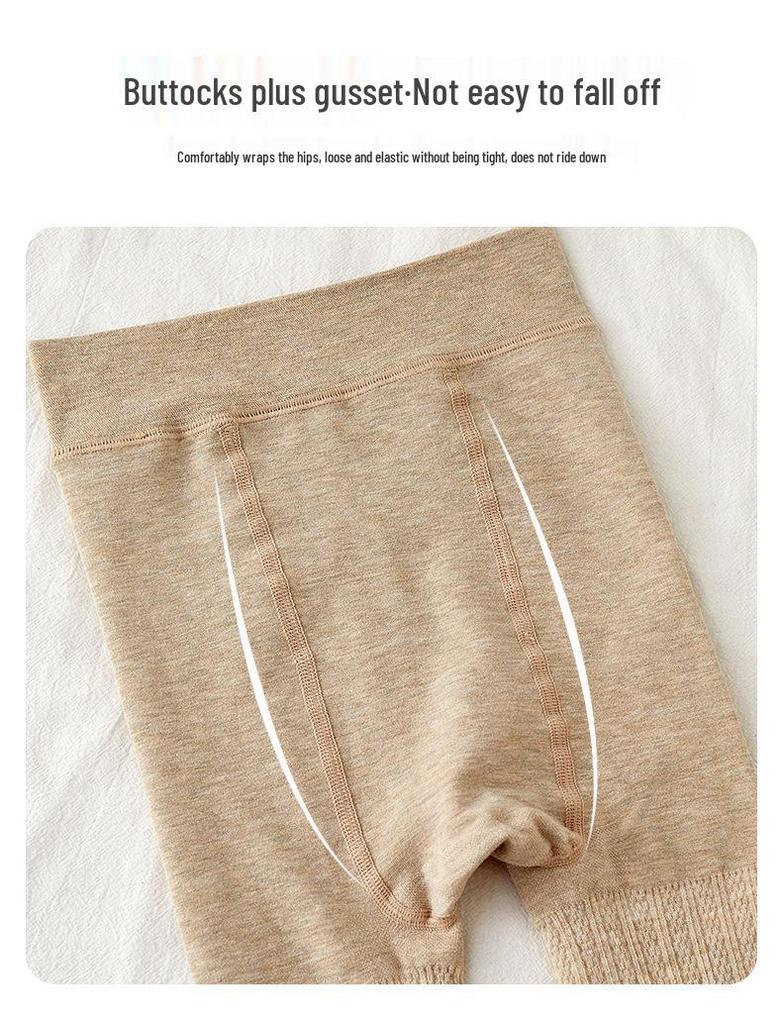 Kids' Winter Plus Velvet Thickened Knit Tights with Bow - Combed Cotton Cable Knit