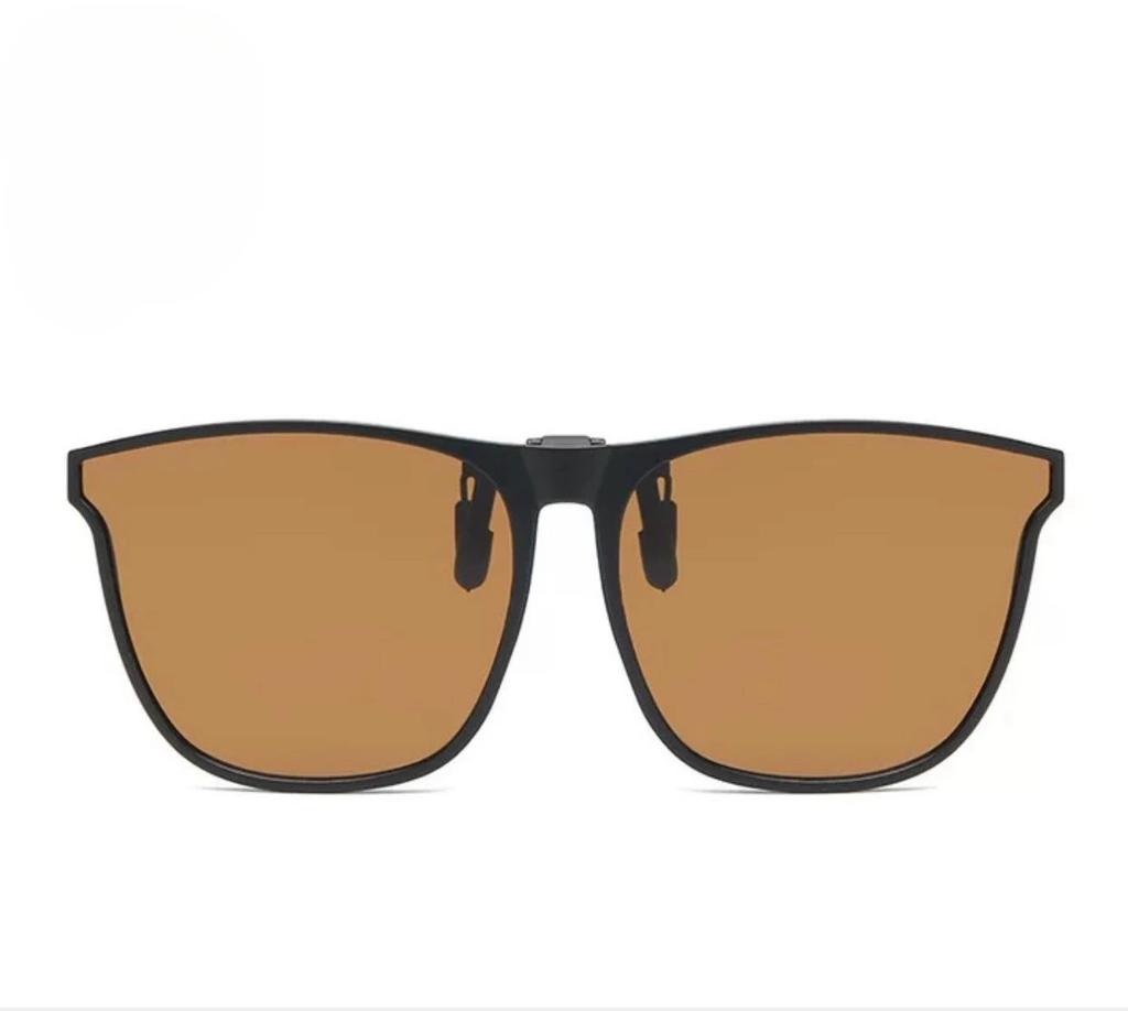 Men's Polarized Clip-On Sunglasses Vintage Square Design Anti-Glare Night Vision Driving Goggles